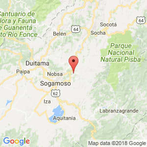 Localización de Topaga en Boyacá