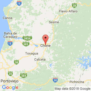 Localización de Chone en Manabí