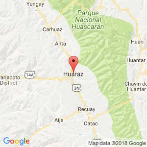 Localización de Huaraz en Ancash