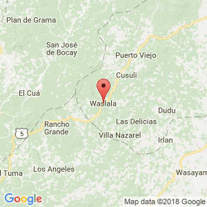 Localización de Waslala en Atlántico Norte