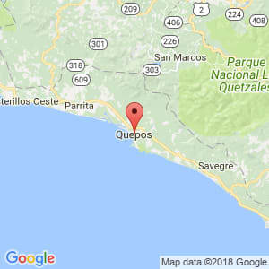 Localización de Quepos en Puntarenas