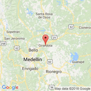 Localización de Girardota en Antioquia