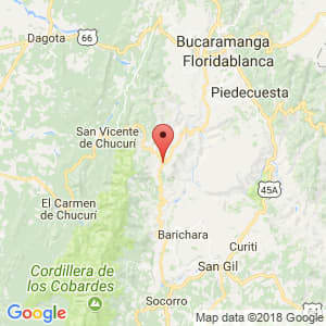 Localización de Zapatoca en Santander