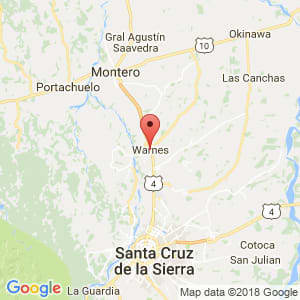 Localización de Warnes en Santa Cruz