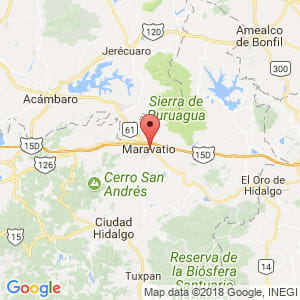 Localización de Maravatío en Michoacán de Ocampo