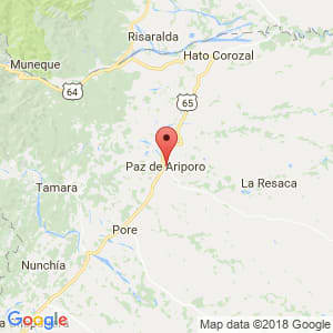 Localización de Paz de Ariporo en Casanare