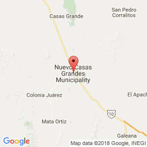 Localización de Nuevo Casas Grandes en Chihuahua