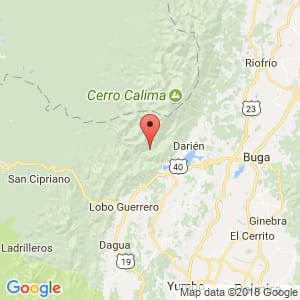 Localización de Calima (Darien) en Valle del Cauca