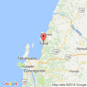 Localización de Tomé en Biobío
