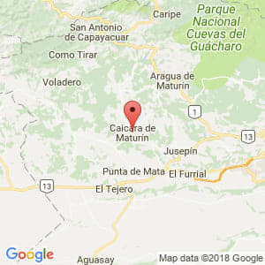Localización de Caicara de Maturín en Monagas