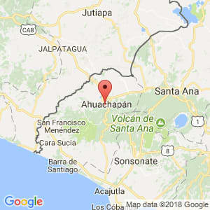 Localización de Las Chinamas en Ahuachapán