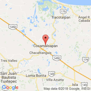 Localización de Cosamaloapan de Carpio en Veracruz de Ignacio de la Llave