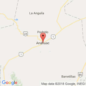 Localización de Anáhuac en Nuevo León