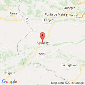 Localización de Aguasay en Monagas