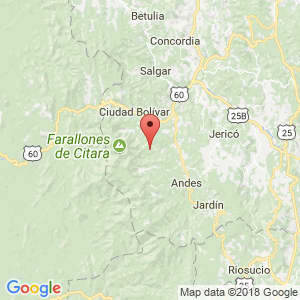 Localización de Betania en Antioquia