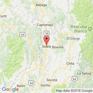 Localización de Soatá en Boyacá