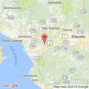 Localización de San Mateo en Alajuela