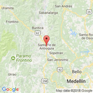 Localización de Santa Fe de Antioquia en Antioquia