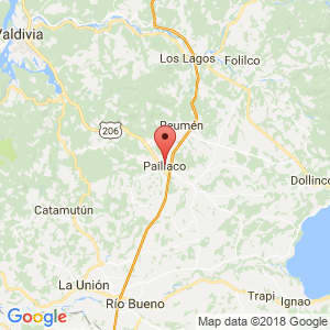 Localización de Paillaco en Los Ríos