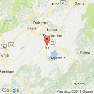 Localización de Iza en Boyacá