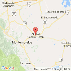 Localización de General Terán en Nuevo León