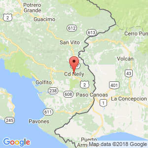 Localización de Ciudad Neily en Puntarenas
