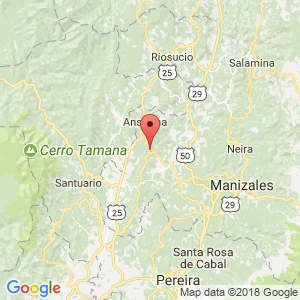 Localización de Risaralda en Caldas