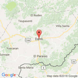 Localización de Danlí en El Paraíso