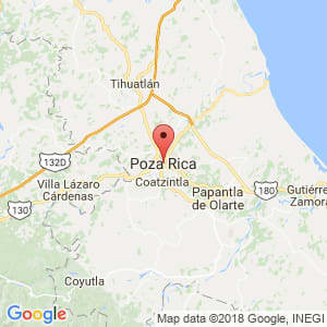 Localización de Poza Rica de Hidalgo en Veracruz de Ignacio de la Llave