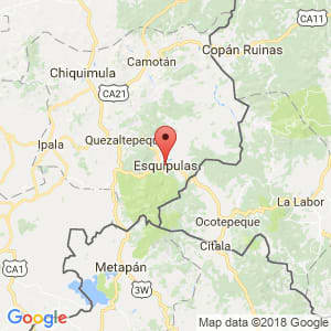 Localización de Esquipulas en Chiquimula