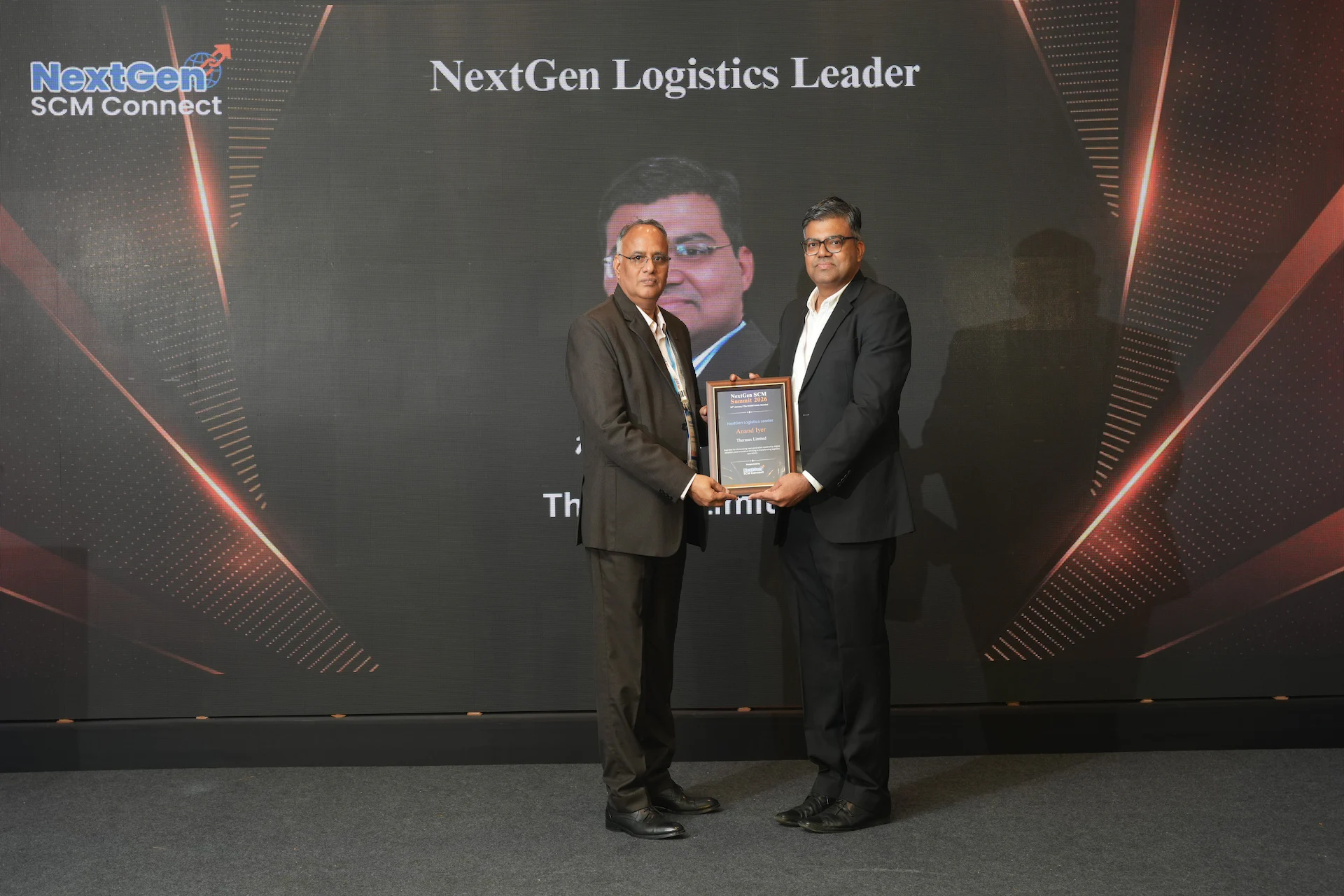 Award recipient on stage