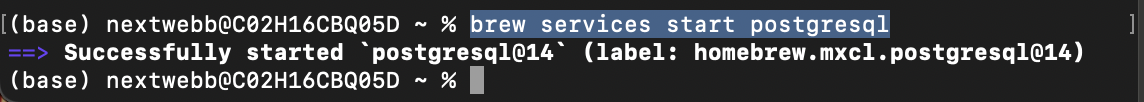 Start the Postgresql Service