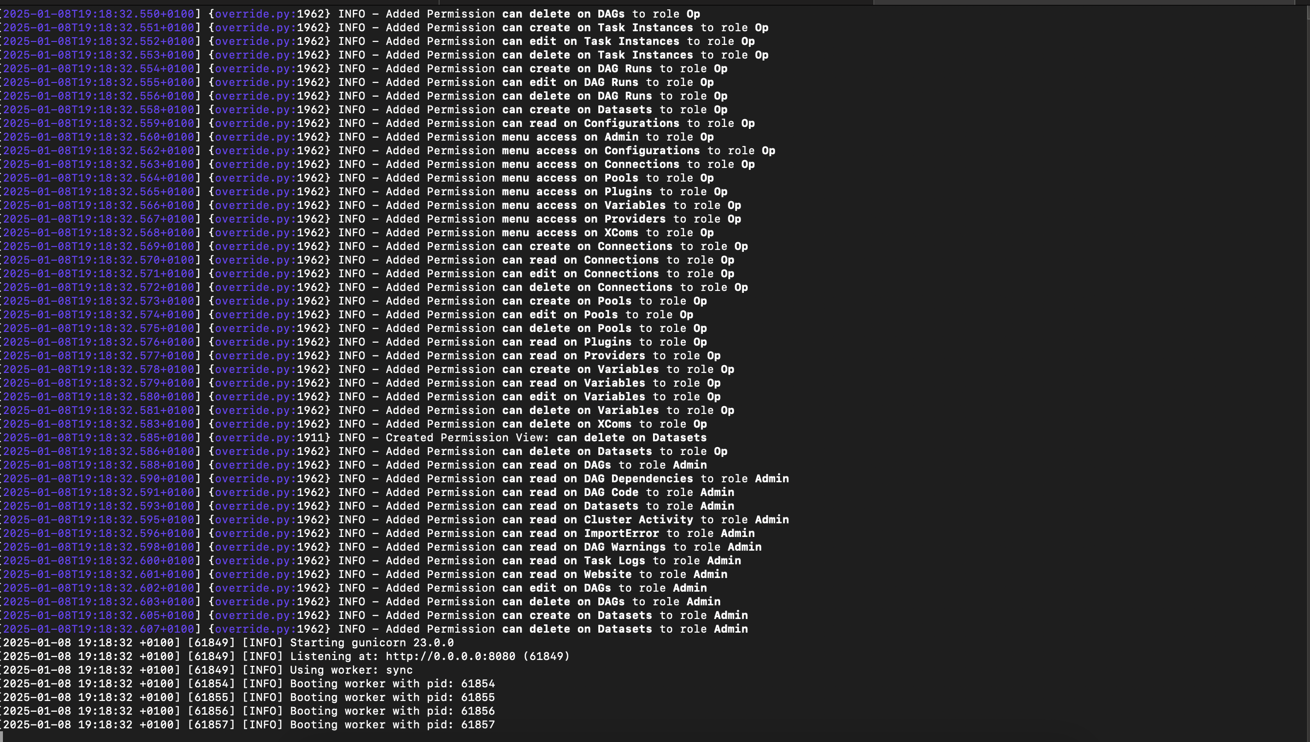 Initialize apache Airflow