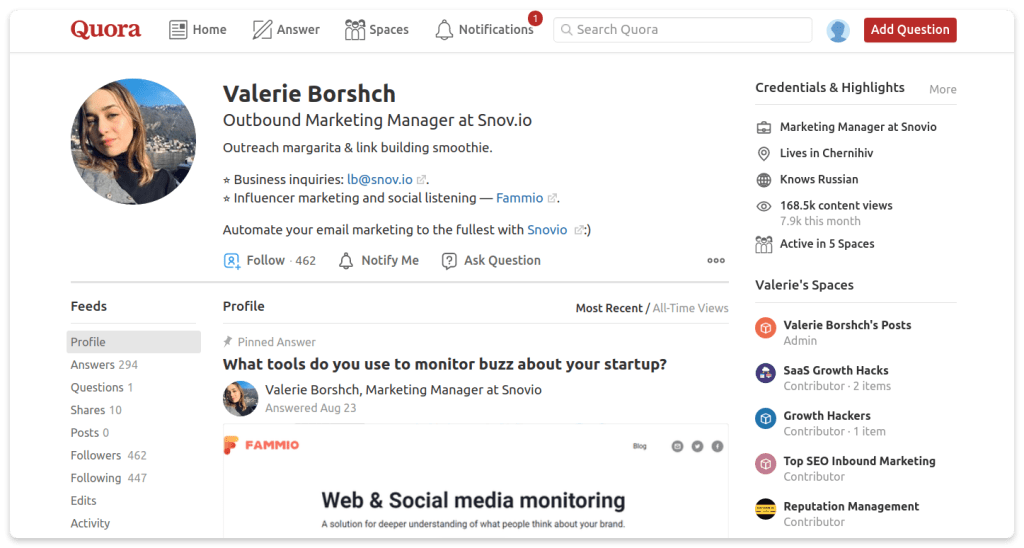 Quora screenshot
