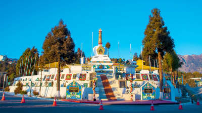 The 40-foot memorial stupa honoring fallen soldiers of the 1962 Sino-Indian War.