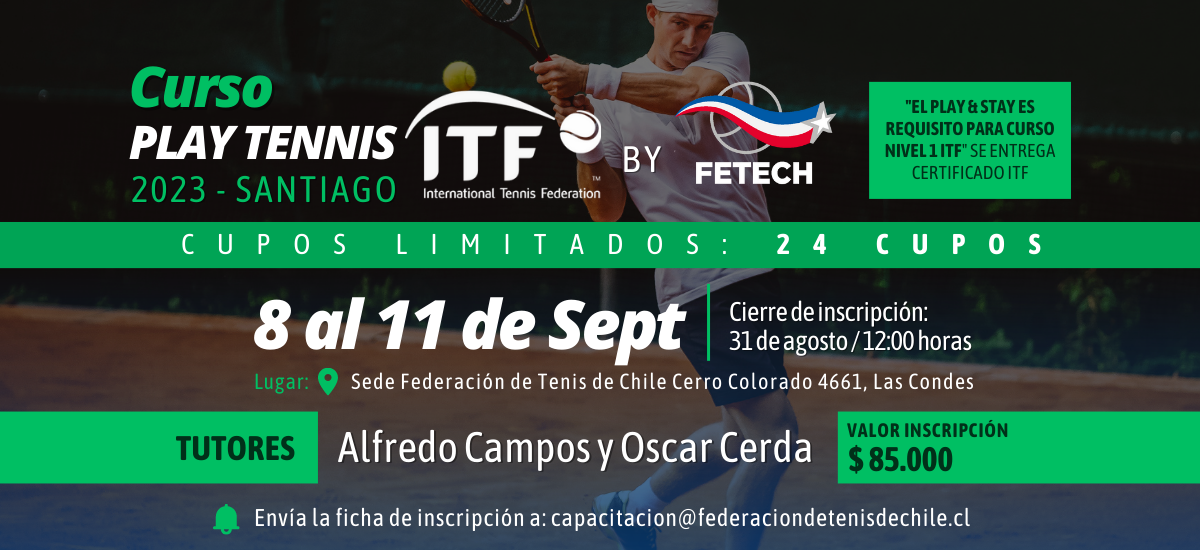 El Área de Capacitación de la Fetech anuncia el Tercer Curso Play Tennis 2023