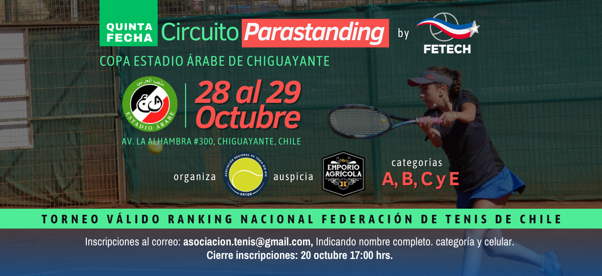 La Región del Biobío recibirá la Quinta Etapa del circuito Parastanding Federado