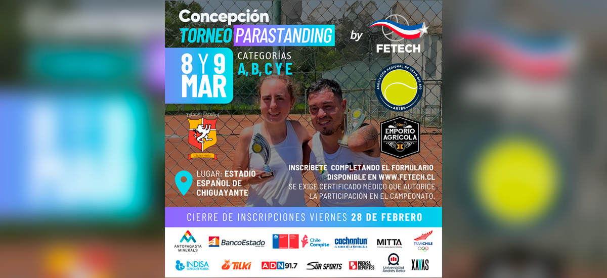 En el Biobío arrancará el Circuito Parastanding Tennis Federado 2025