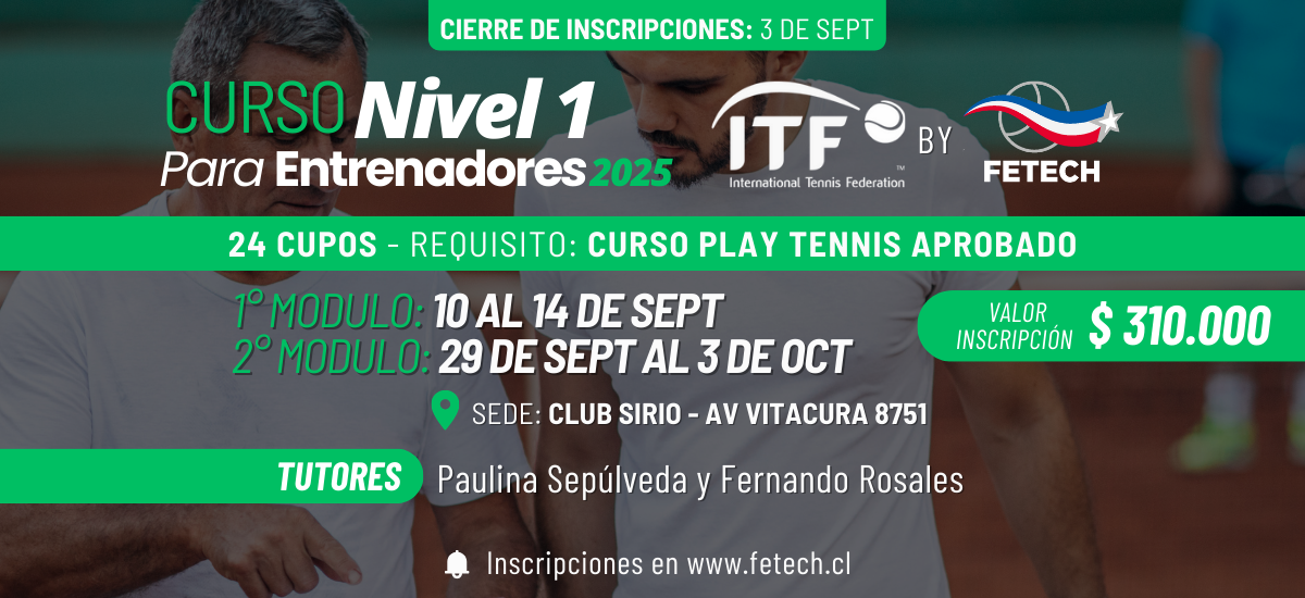 Segundo Curso Nivel 1 para Entrenadores 2025: postulaciones ya disponibles