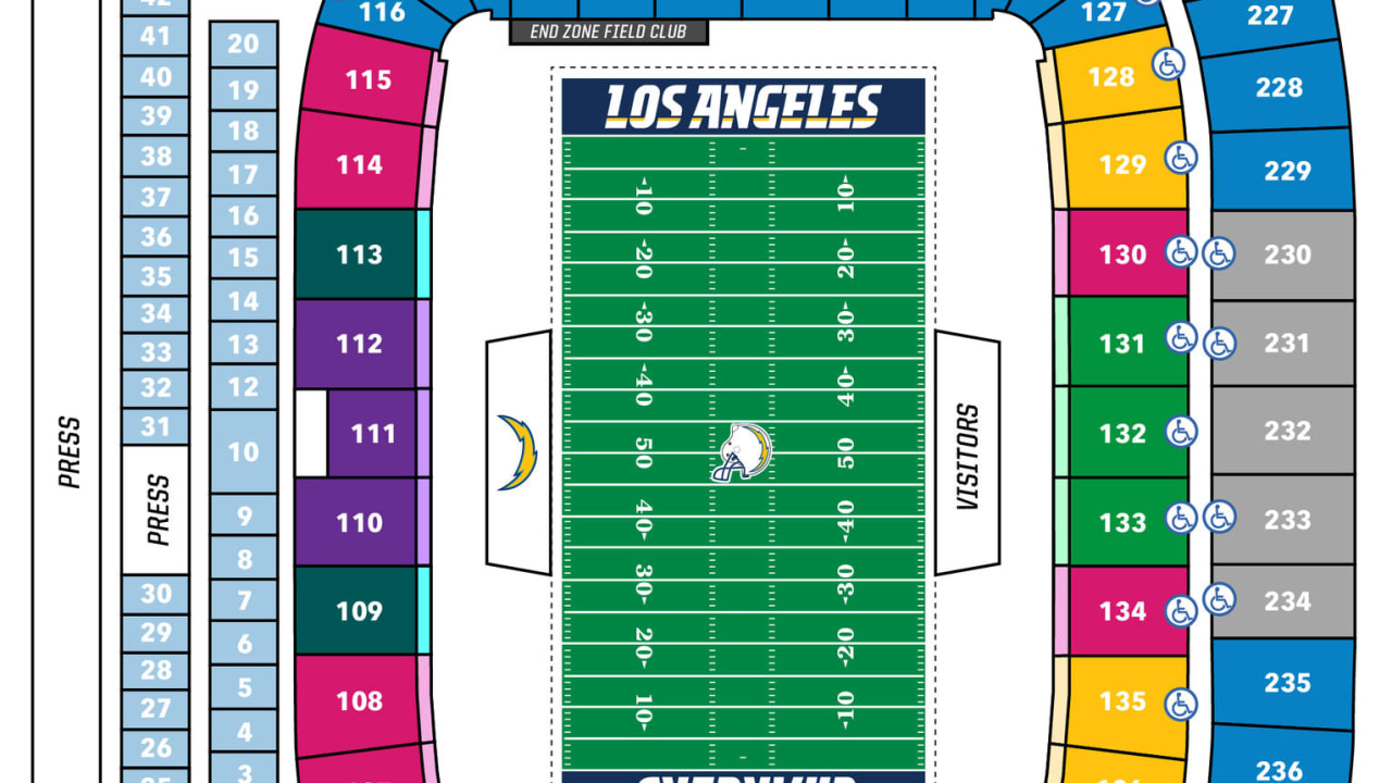 Chargers Seating Map & Benefits  Los Angeles Chargers 