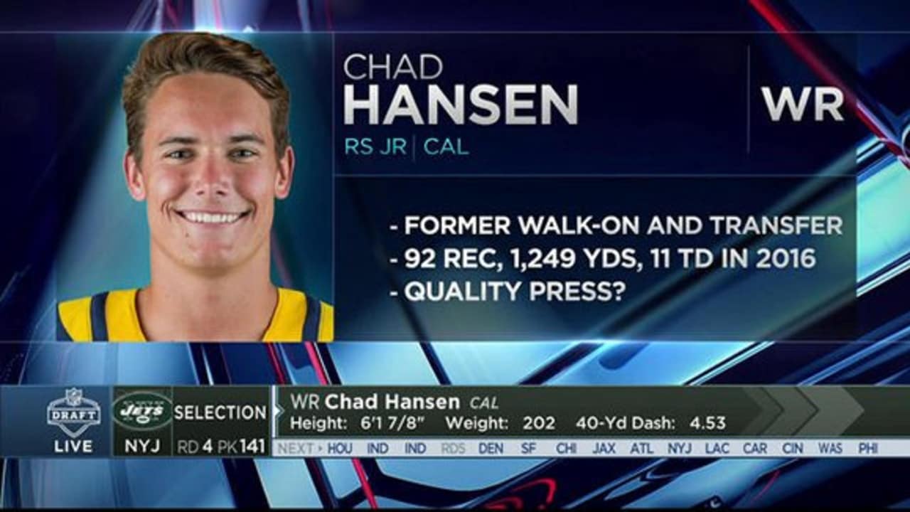 Draft Selection WR Chad Hansen a Jet