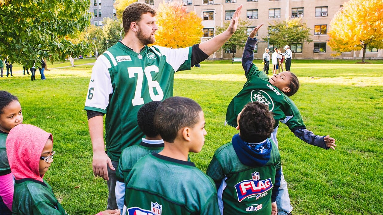 Jets & NYPD Coach NYC PAL Flag Football