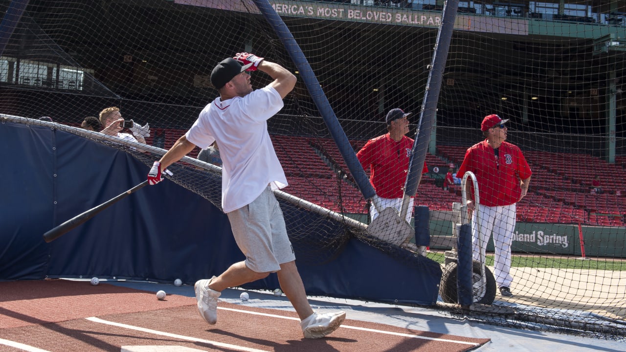 Tom Brady Red Sox batting practice 