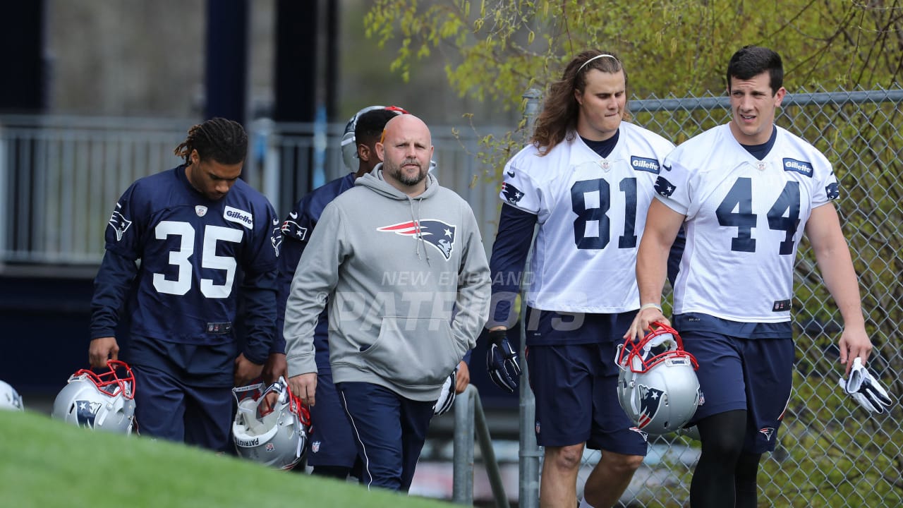 Patriots rookies on the field