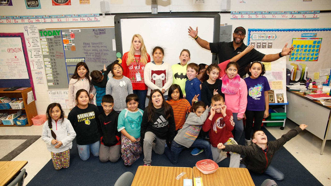 Redskins Read At Sterling Elementary School