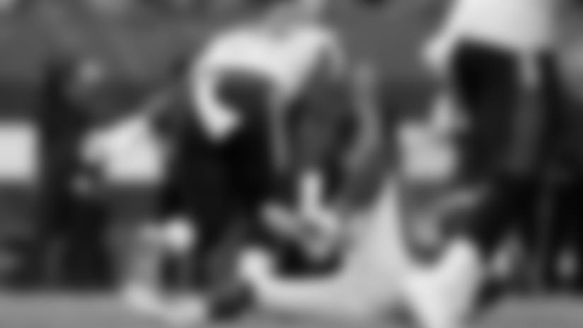 Larry Ogunjobi swim moves two defenders to sack McCarron