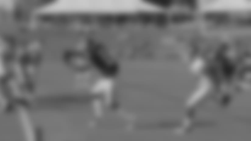 Conley Tiptoes Along the Sideline