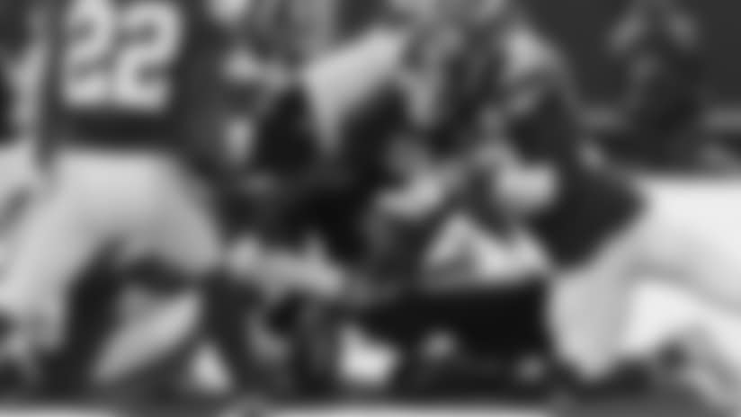 Ron Parker Punches the Ball Away from Mark Ingram