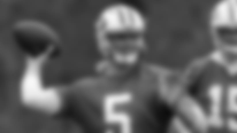 Why did the New England Patriots bring free agent quarterback Christian Hackenberg in for a visit?
