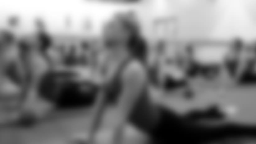 Patriots Cheerleaders Attend Pure Barre Foxborough Class